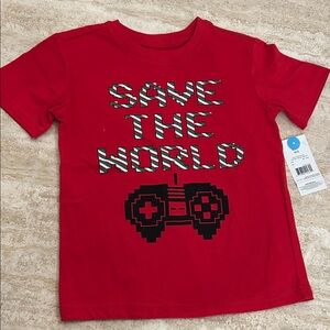 NEW 🆕 Red Graphic T-Shirt with Game Controller Design Christmas 4/5 years